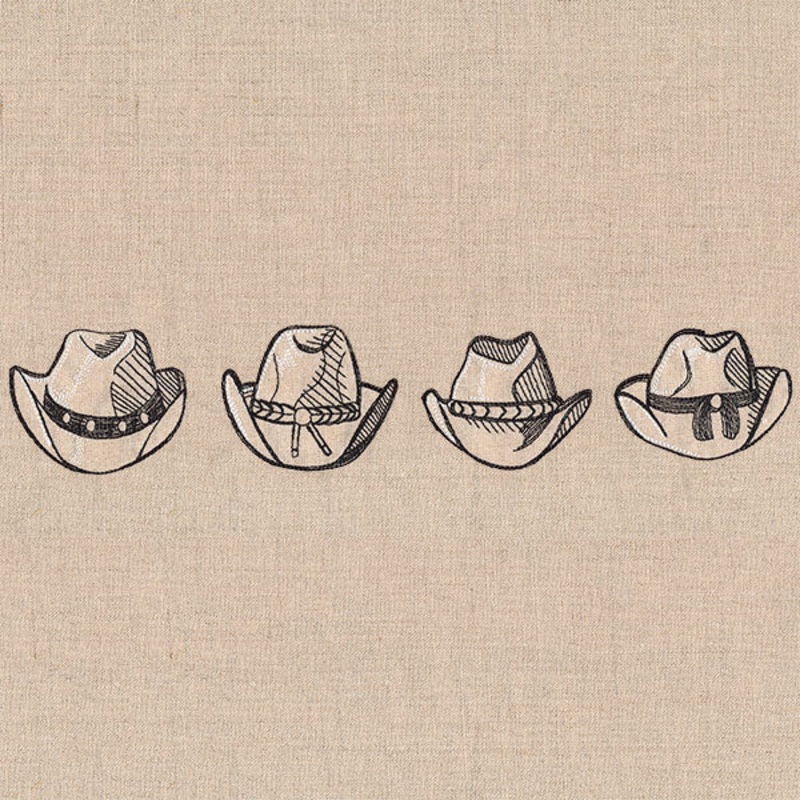 Wild West Cowboy Hat Etching Border