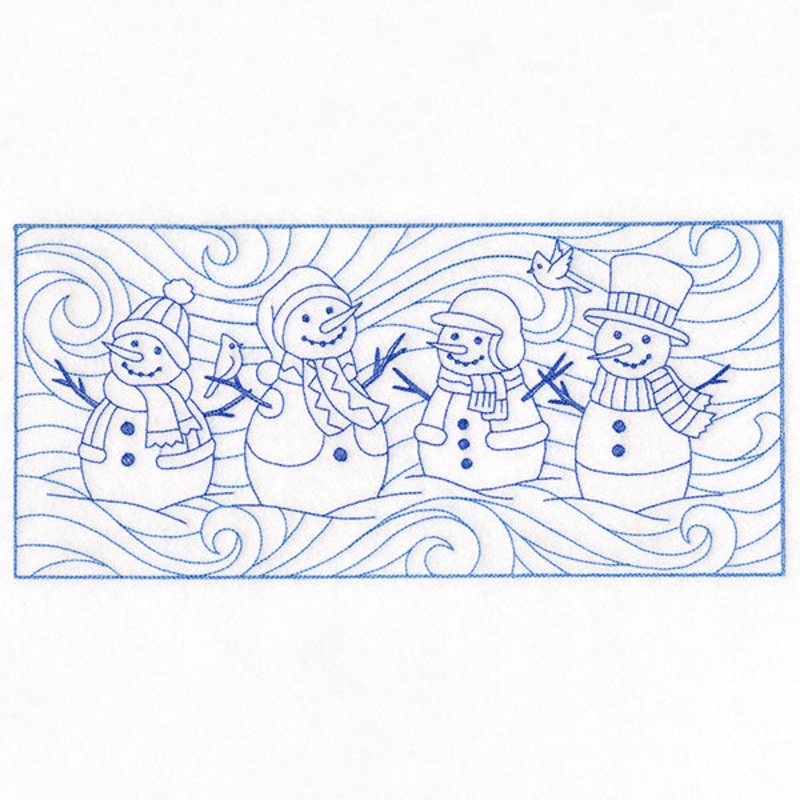 Wild Winter Snowmen Border (Double Run)