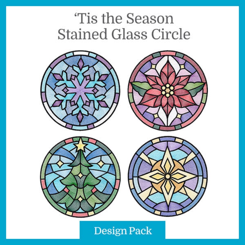 A ‘Tis the Season Stained Glass Circle Design Pack