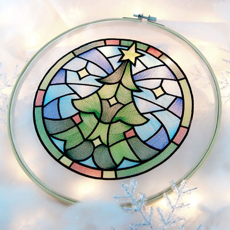 ‘Tis the Season Stained Glass Circle – Christmas Tree