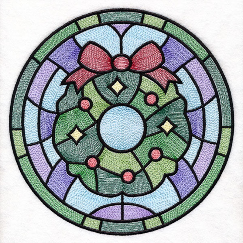 ‘Tis the Season Stained Glass Circle – Christmas Wreath