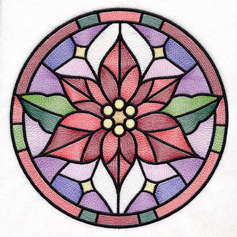 ‘Tis the Season Stained Glass Circle – Poinsettia
