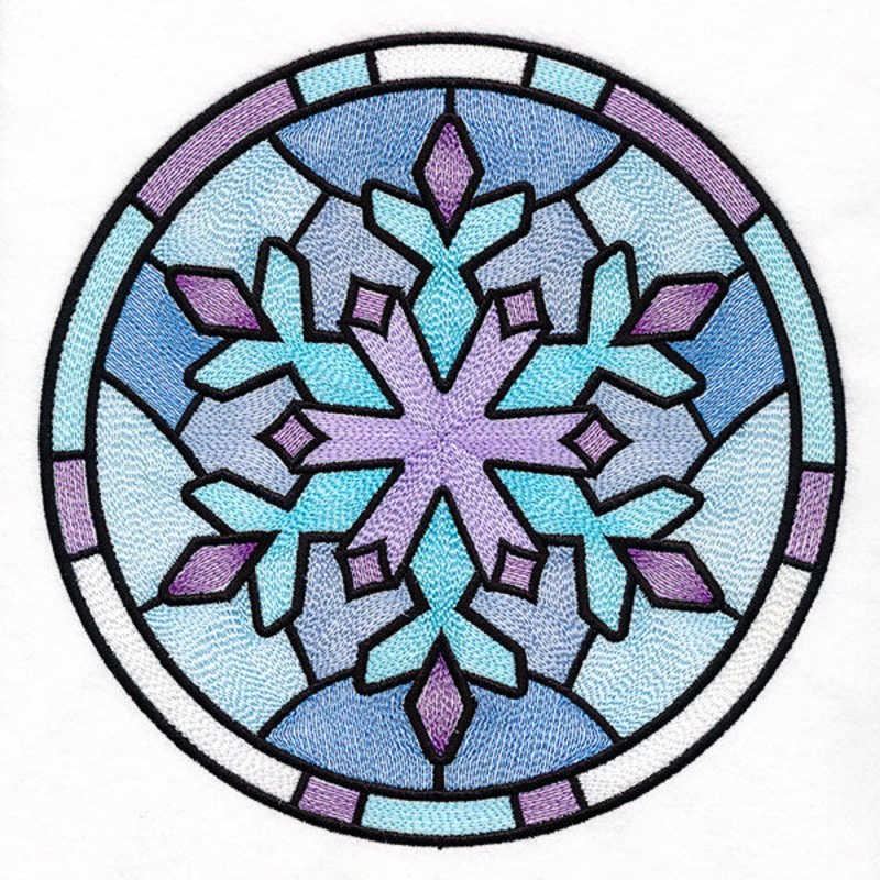 ‘Tis the Season Stained Glass Circle – Snowflake
