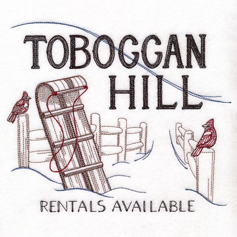 Winter Fun Market Sign – Toboggan Hill