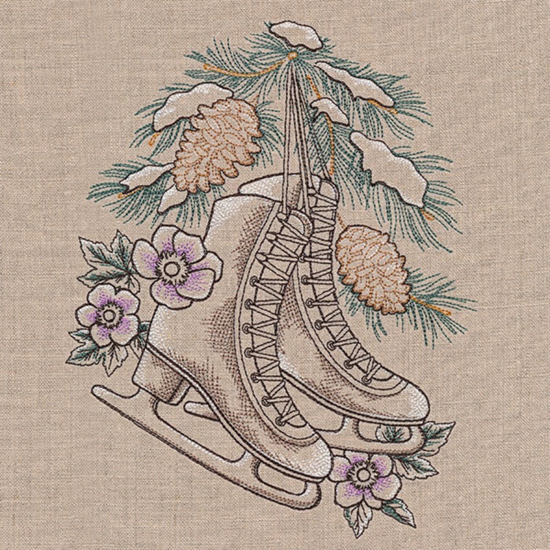 Winter Magic Ice Skates Etching