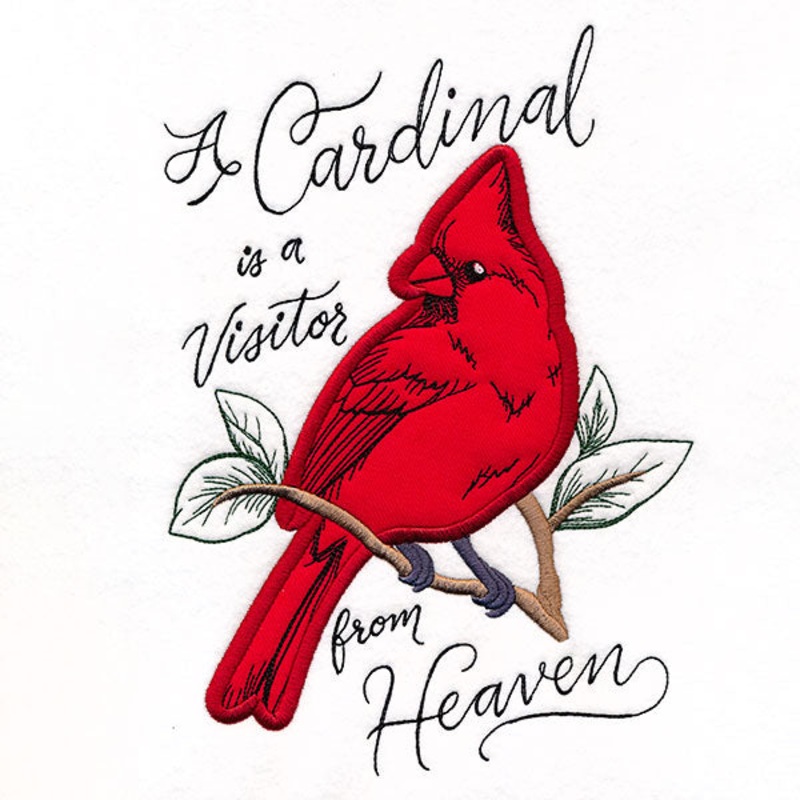 A Cardinal is a Visitor from Heaven (Applique)