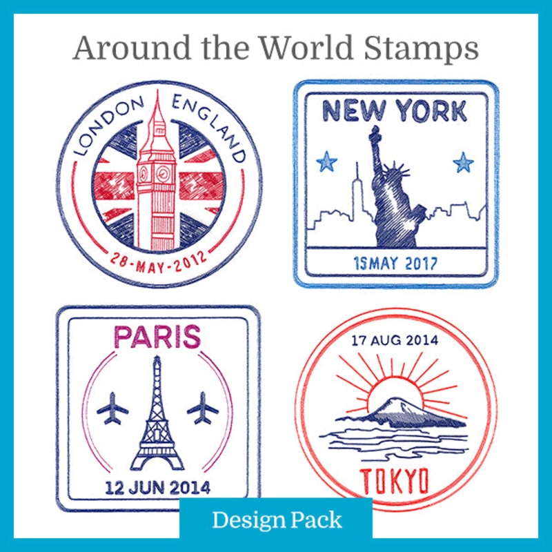 A Around the World Stamps Design Pack