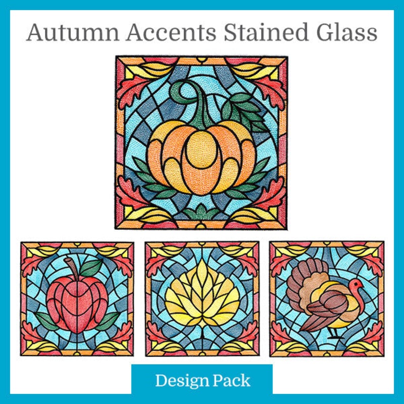 A Autumn Accents Stained Glass Design Pack