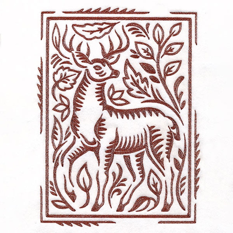Wild Woodcuts – Fall Deer|9.09″ x 6.84″ / 230.97mm x 173.73mm|7.77″ x 5.84″ / 197.26mm x 148.37mm|6.44″ x 4.84″ / 163.53mm x 123mm|All Sizes