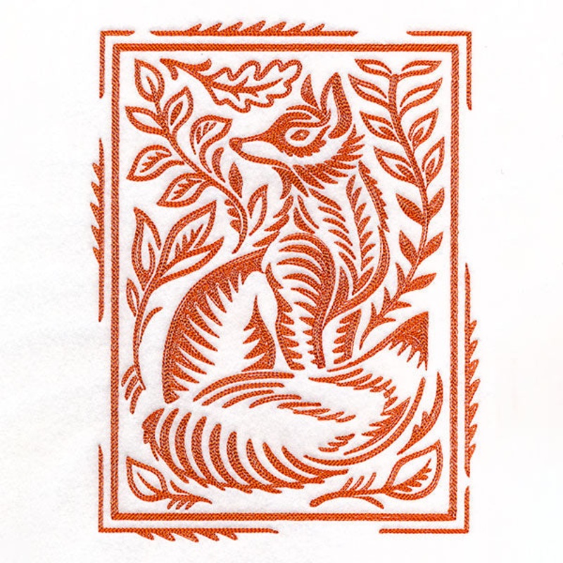 Wild Woodcuts – Fall Fox|9.09″ x 6.84″ / 230.94mm x 173.73mm|7.77″ x 5.84″ / 197.24mm x 148.37mm|6.44″ x 4.84″ / 163.52mm x 123mm|All Sizes