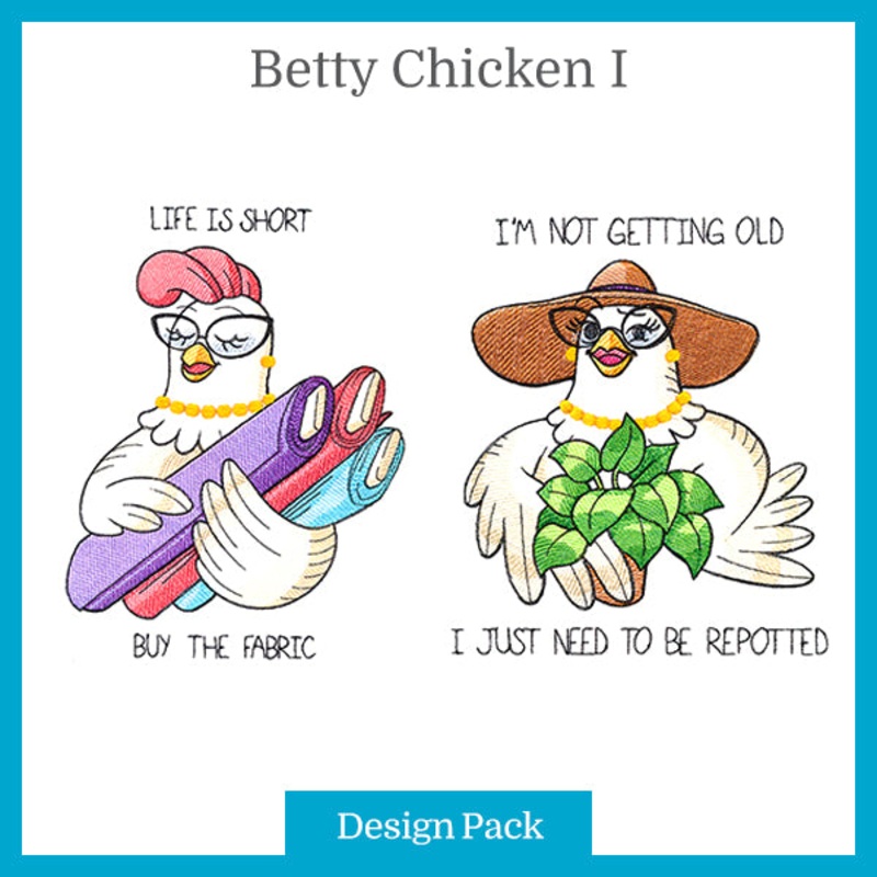 A Betty Chicken I Design Pack|9.29″ x 6.9″ / 235.94mm x 175.15mm|7.8″ x 5.86″ / 198.12mm x 148.79mm|6.57″ x 4.86″ / 166.8mm x 123.46mm|All Sizes
