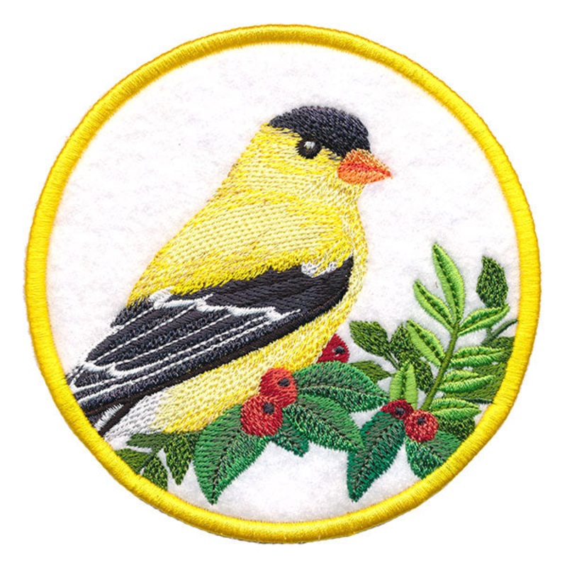 Winter Cheer Coaster – Goldfinch (In-the-Hoop)