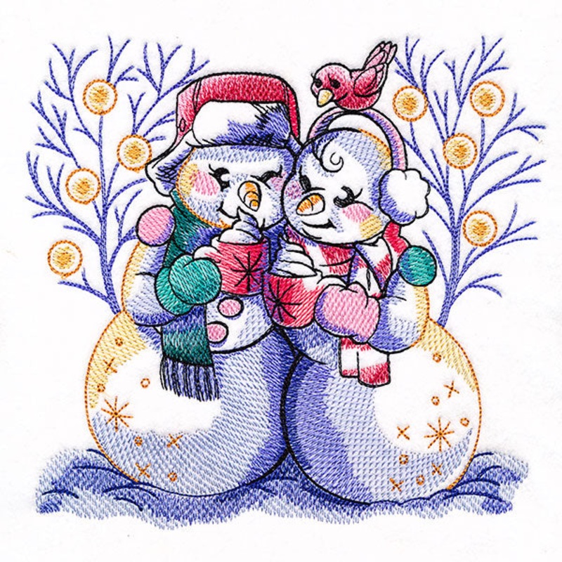 Winter Enchantment Snowman Couple