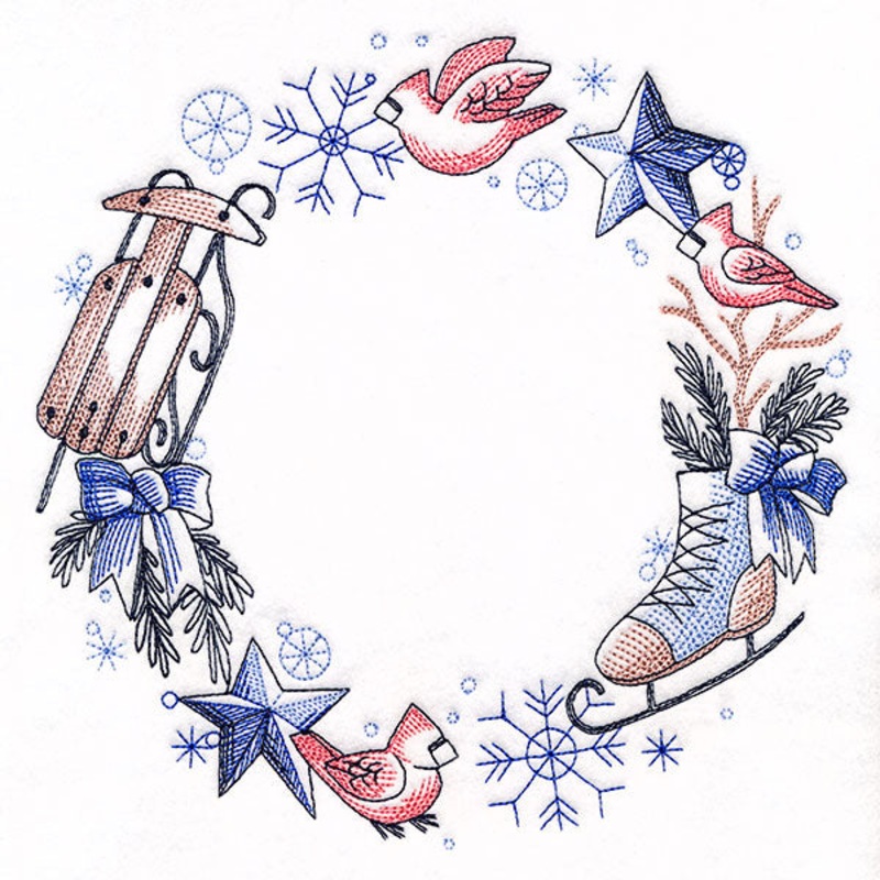 Winter Nostalgia Wreath|7.34″ x 7.43″ / 186.34mm x 188.74mm|6.48″ x 6.55″ / 164.48mm x 166.35mm|5.52″ x 5.59″ / 140.3mm x 142.05mm|4.58″ x 4.64″ / 116.22mm x 117.77mm|All Sizes