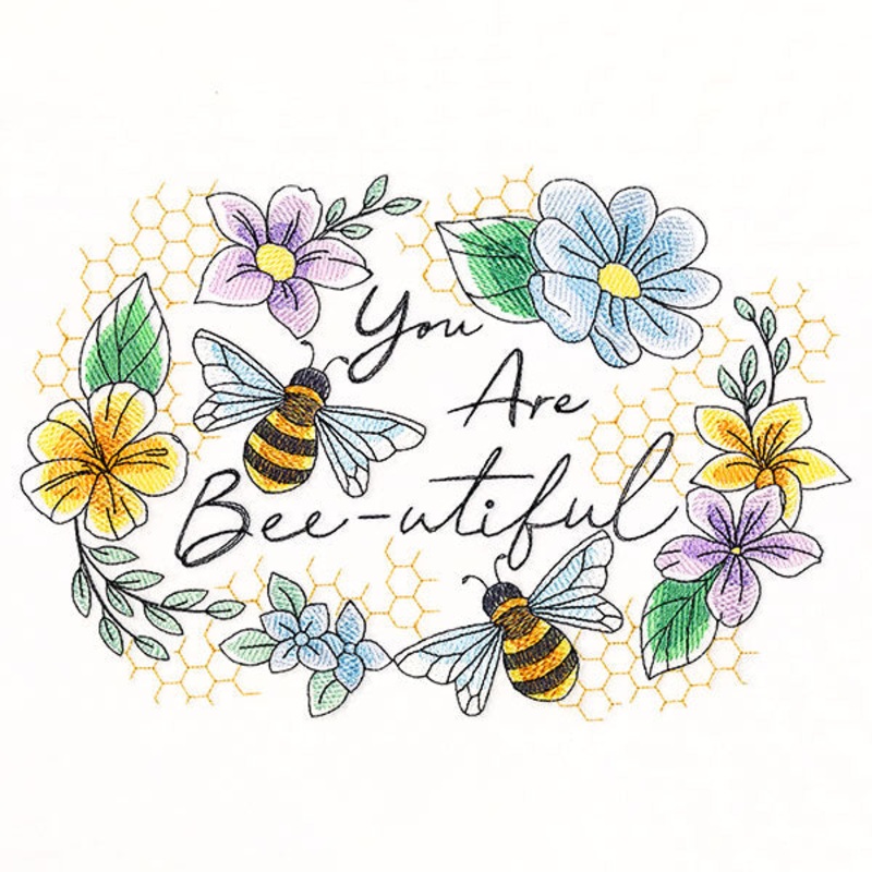 You Are Bee-utiful Wreath|6.85″ x 10.14″ / 173.99mm x 257.64mm|5.85″ x 8.66″ / 148.59mm x 220.04mm|5.27″ x 7.8″ / 133.78mm x 198.04mm|4.63″ x 6.85″ / 117.49mm x 173.92mm|All Sizes