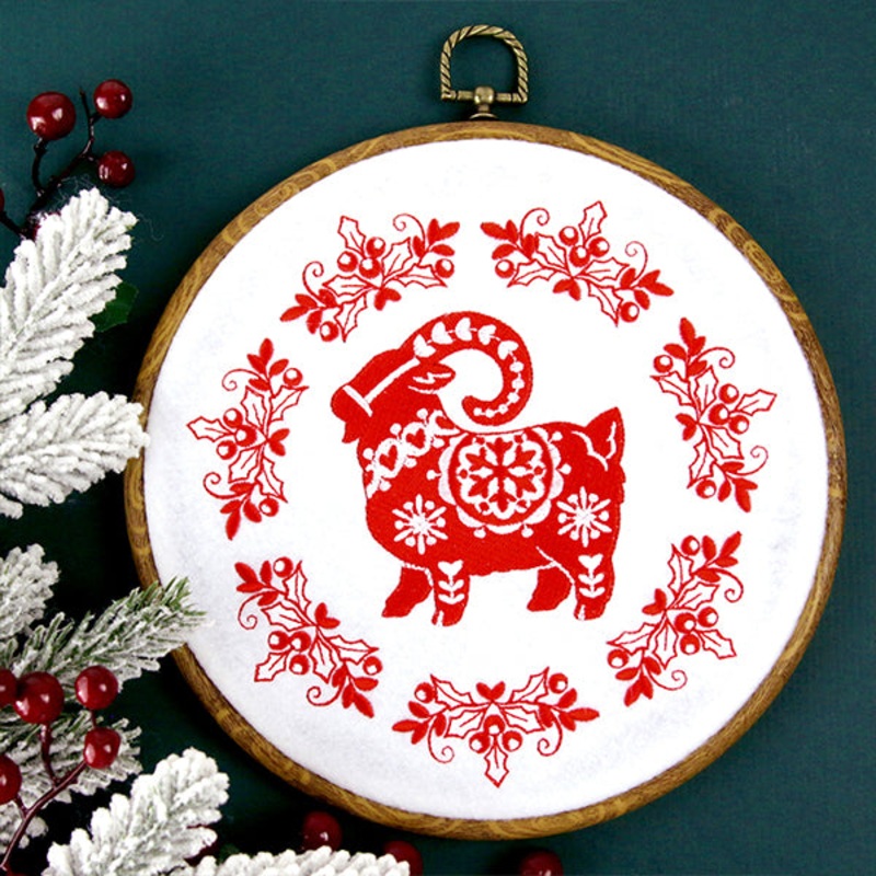 Yule Goat|7.64″ x 7.8″ / 194.02mm x 198.12mm|6.85″ x 6.99″ / 173.97mm x 177.65mm|5.85″ x 5.97″ / 148.57mm x 151.72mm|4.85″ x 4.95″ / 123.17mm x 125.77mm|All Sizes