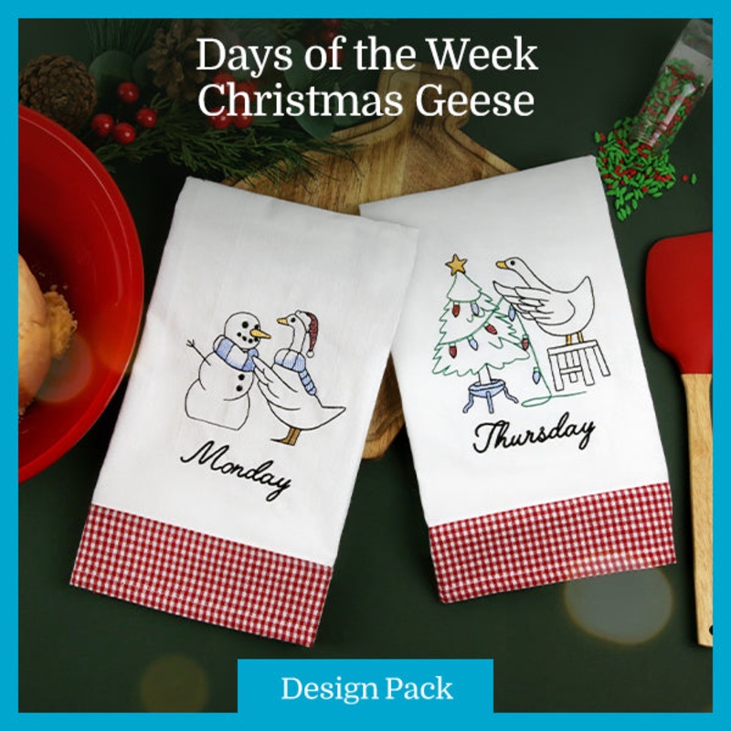A Days of the Week Christmas Geese Design Pack