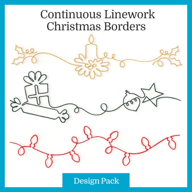 A Continuous  Linework Christmas Borders Design Pack