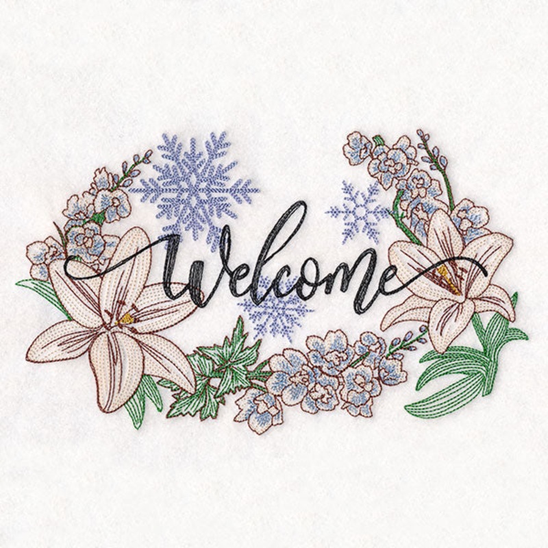 Winter Welcome with Flowers|6.85″ x 11.43″ / 174.08mm x 290.39mm|5.63″ x 9.4″ / 142.93mm x 238.71mm|4.67″ x 7.8″ / 118.5mm x 198.07mm|4.08″ x 6.85″ / 103.75mm x 173.95mm|All Sizes
