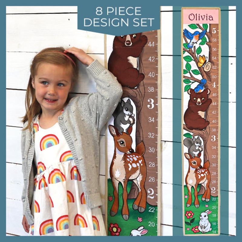 Woodland Animals Growth Chart (Applique)