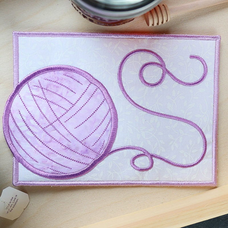 Yarn Ball Mug Rug (In-the-Hoop)