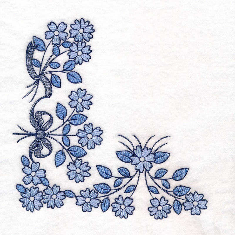 Delicate Delft Blue Corner – Flower 3