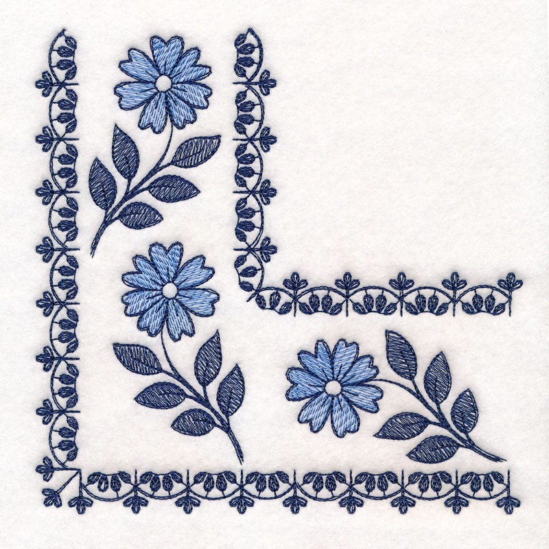 Delicate Delft Corner – Flower 1
