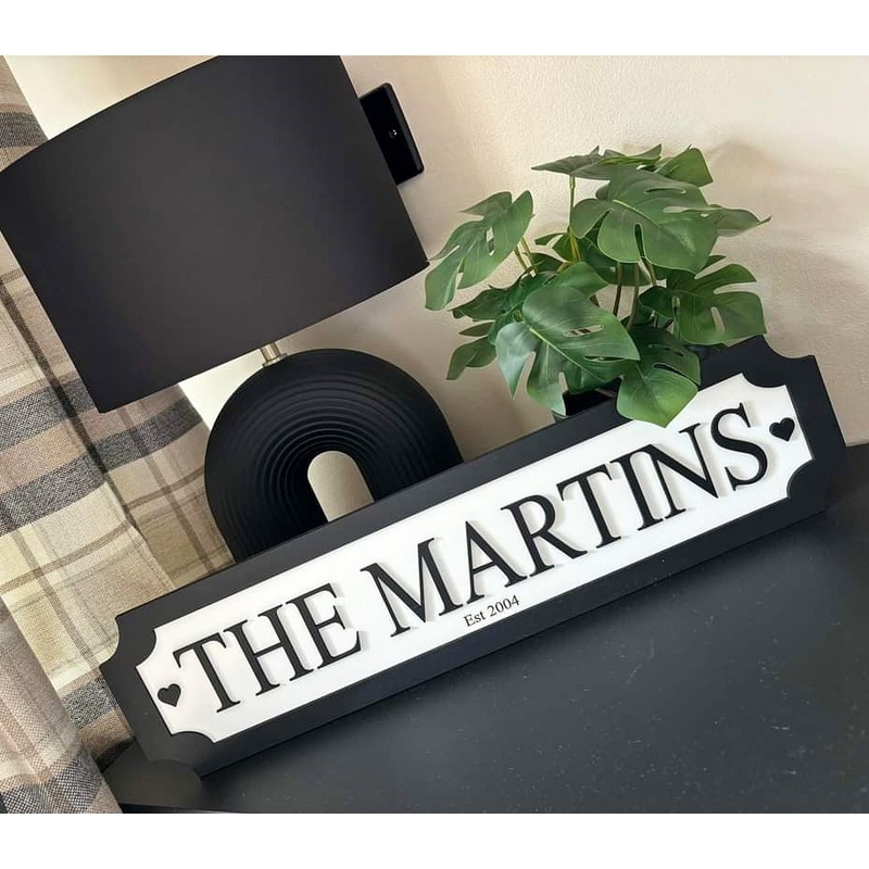 Classic Black – Personalise your own – 3D Train/Street Style Sign