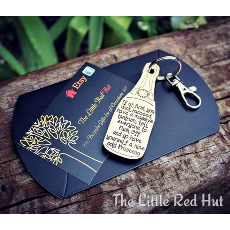 Funny Tantrum/Prosecco Bottle Keyring
