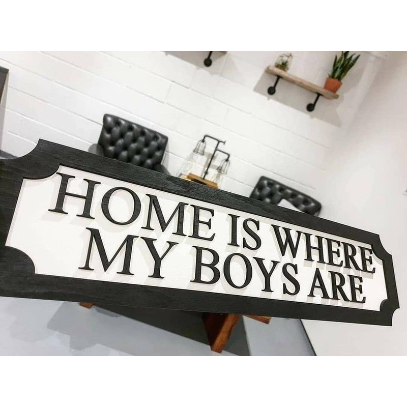 Home is where my boys are 3D Train/Street Sign
