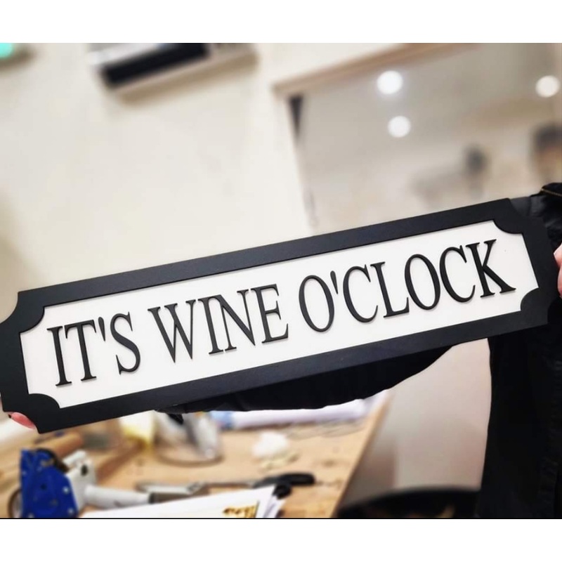 It’s Wine O’Clock 3D Train Sign