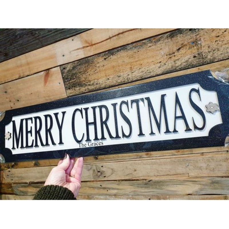 Merry Christmas- 3D Train/Street Sign