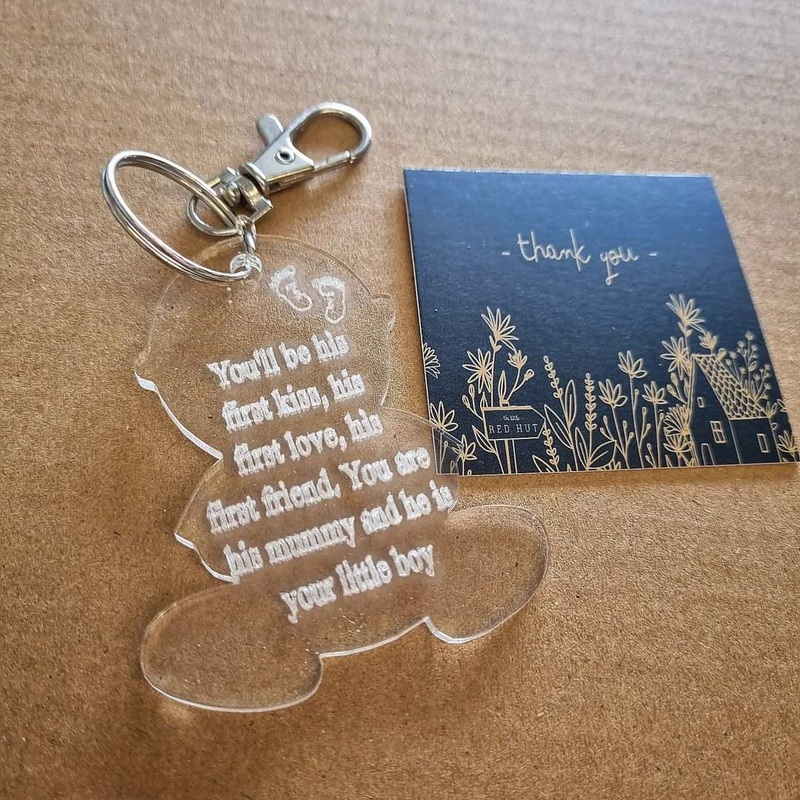 Mummy/Baby Boy Acrylic Keyring