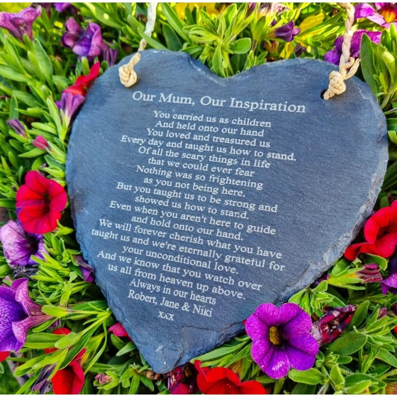 My/Our Mum, My/Our Inspiration Slate Heart