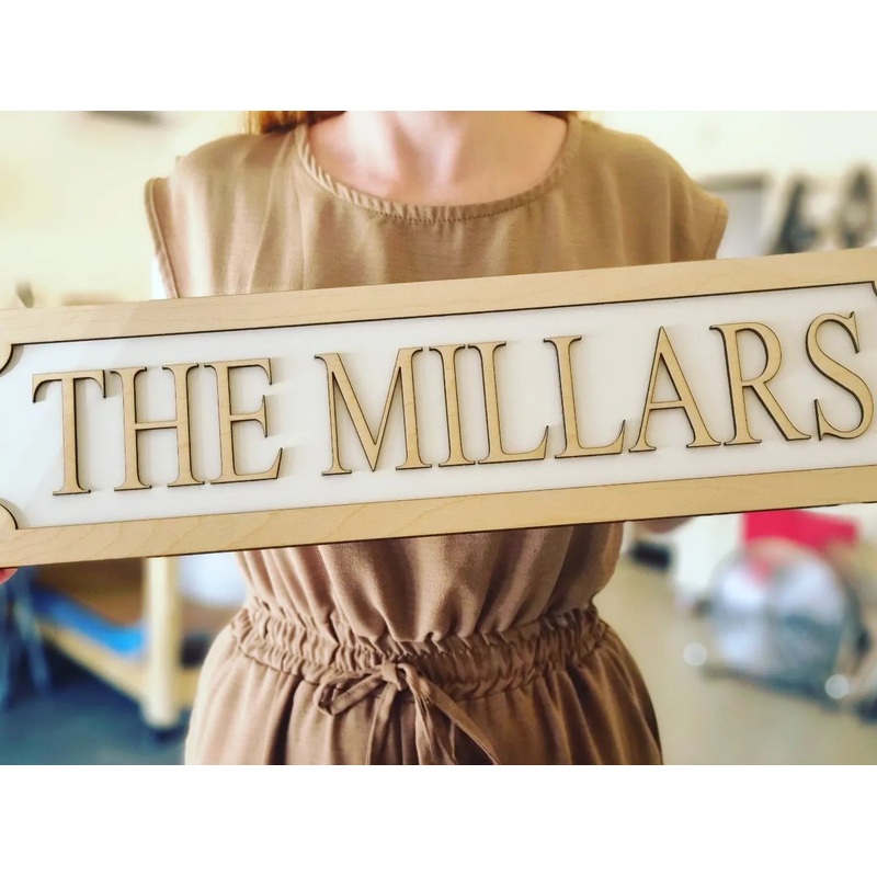 Natural Wood – Personalise your own – 3D Train/Street Style Sign