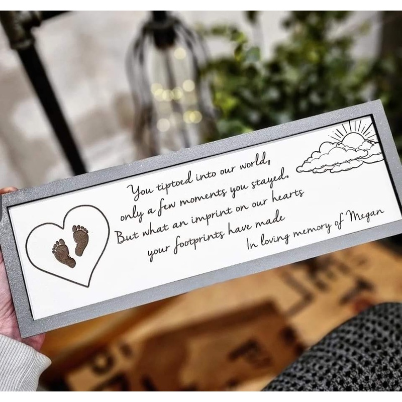 Personalised Footprints/In Loving memory Petite Sign