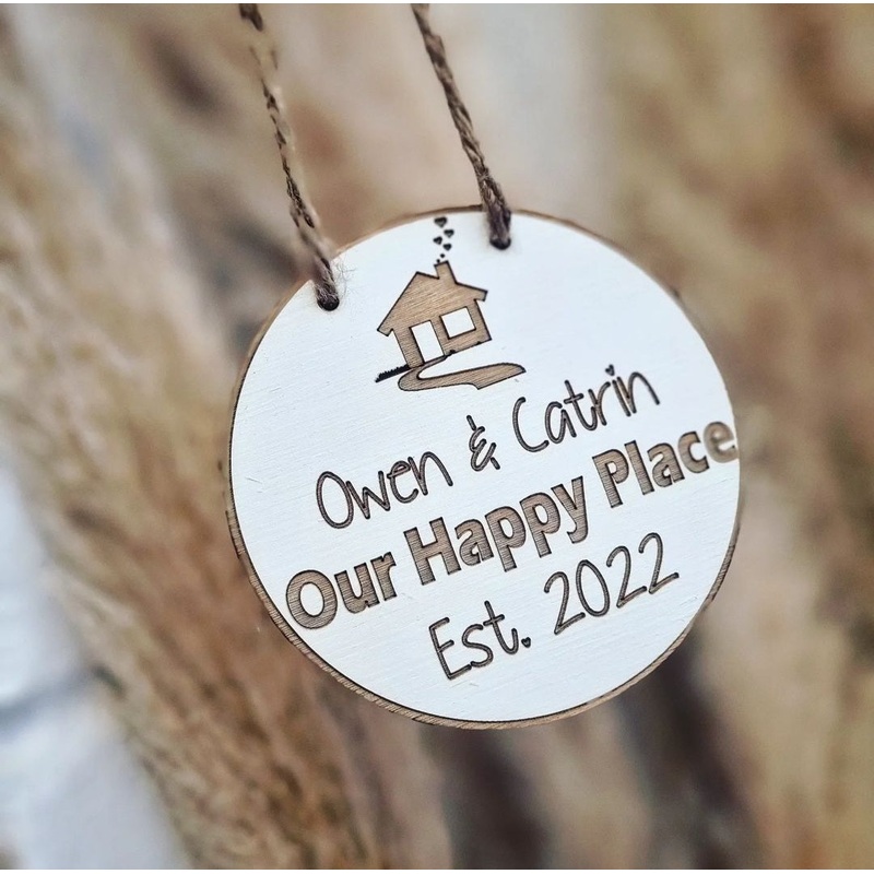 Personalised Our Happy Place Circular Sign