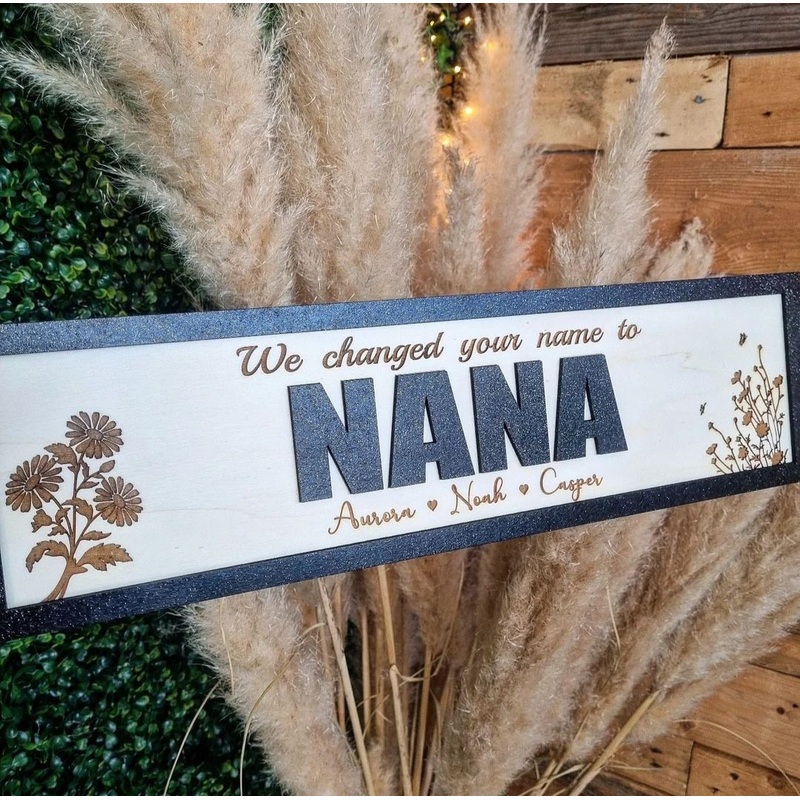 Personalised We changed your name to (name) 3D Birch Sign