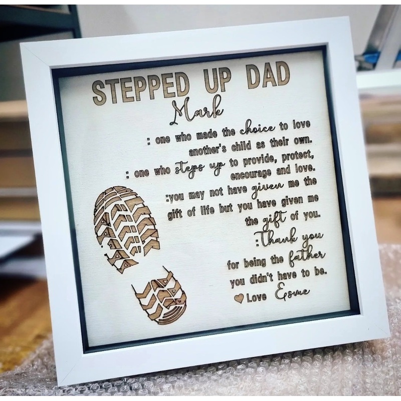 Stepped Up Dad Glass Box Frame