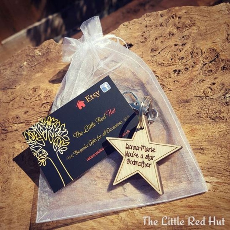 Wooden Star Keyring