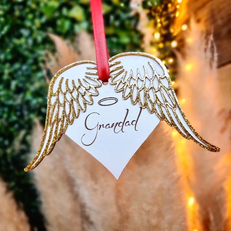 Heart with Angel Wings Remembrance Decoration