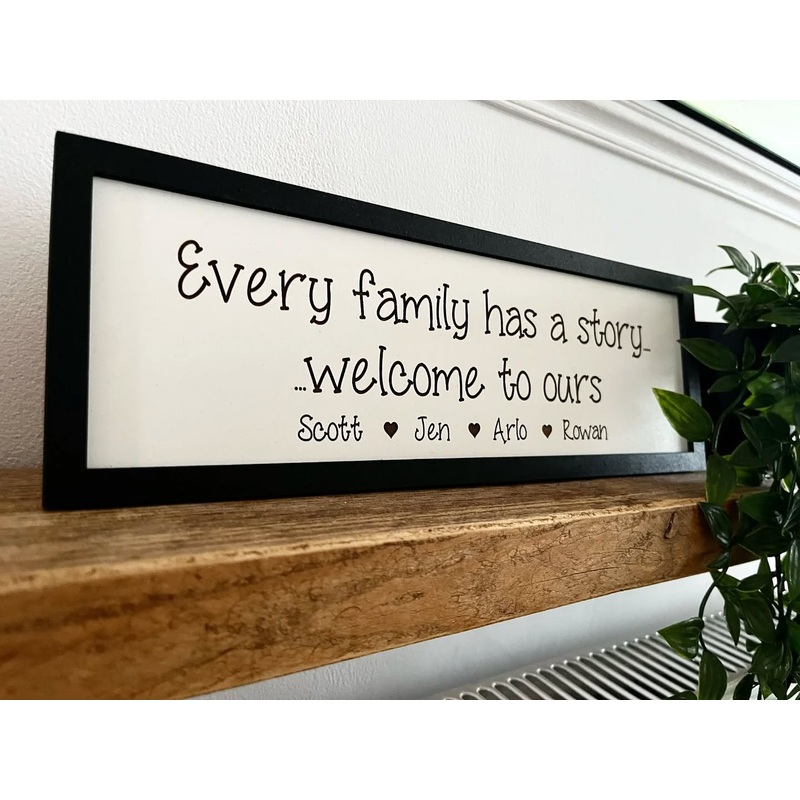 Personalised Every family has a story Petite Sign