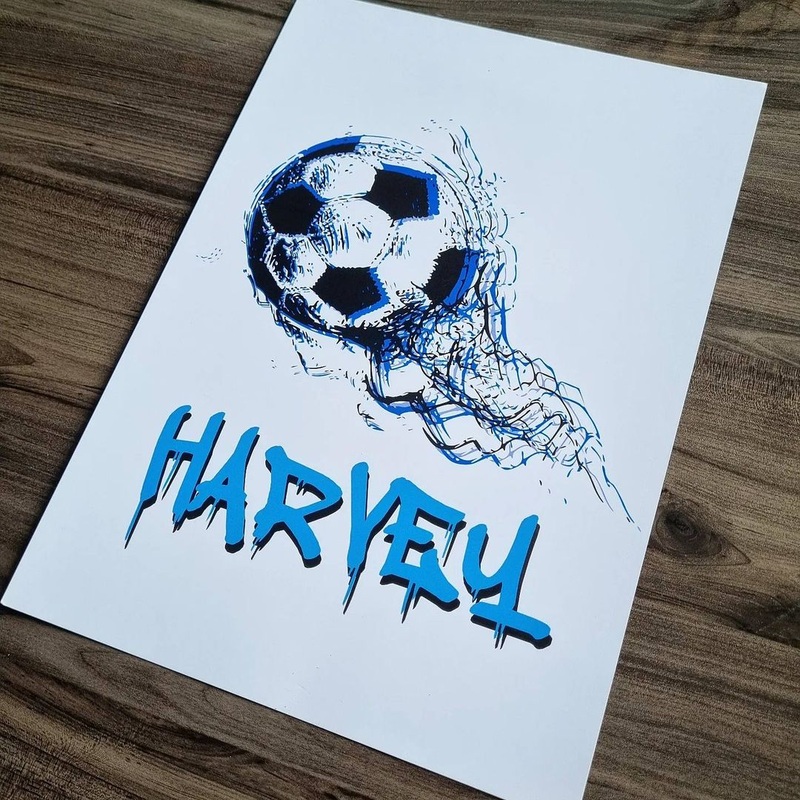 Personalised Graffiti Football A4 Print