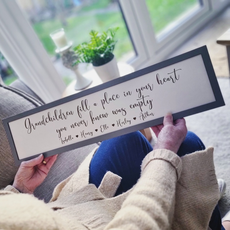 Personalised Grandchildren fill a place Country Sign