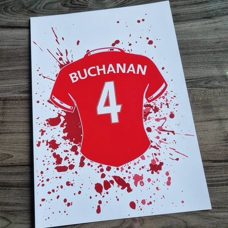 Personalised Splat Art Sports Shirt A4 Print