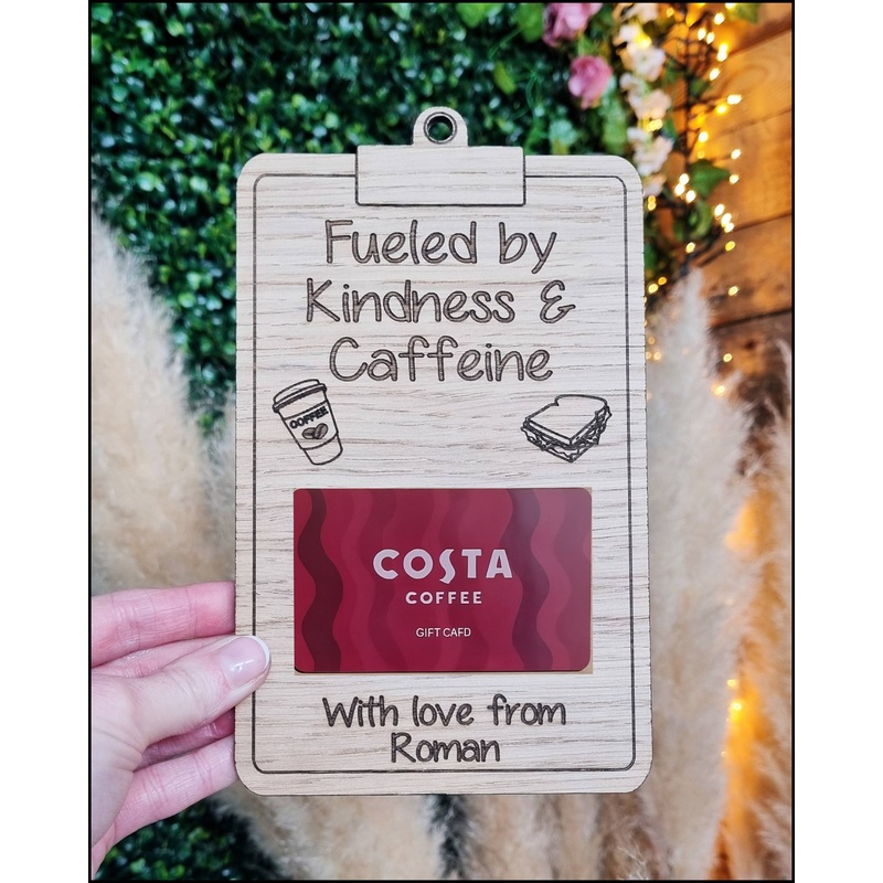 Personalised Teacher Oak Gift Card Holder