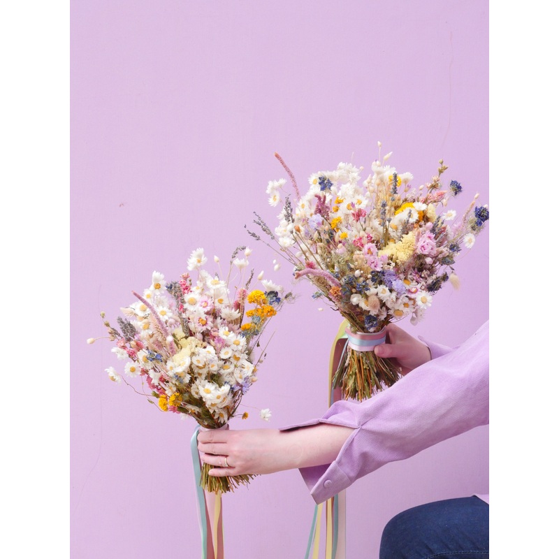The Cutting Garden Dried Flower Baked Blossom Bridesmaid Bouquet