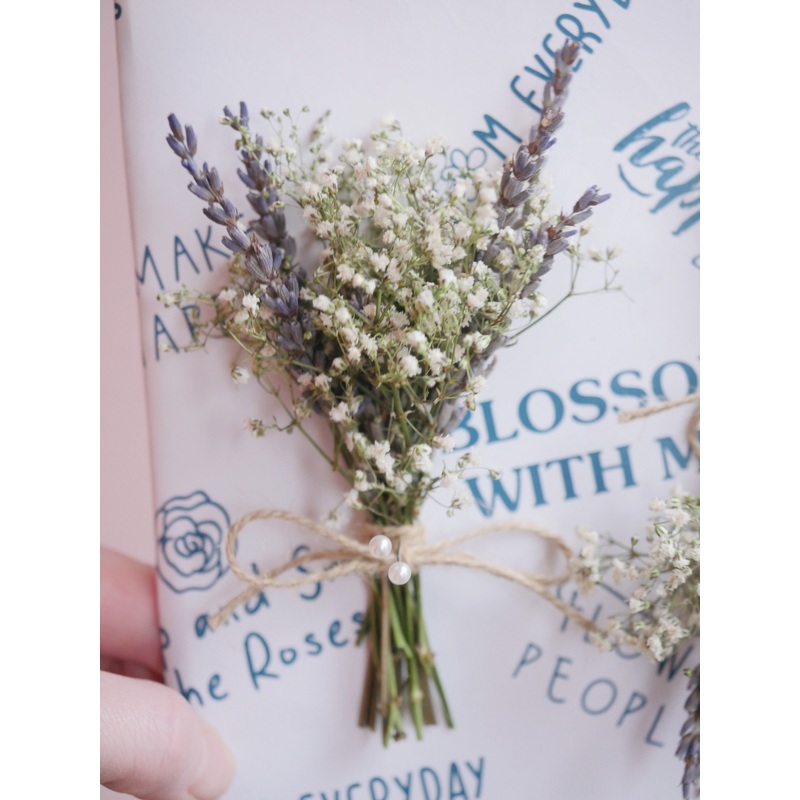 The Lavender Cloud Dried Flower Baked Blossom Boutonnire