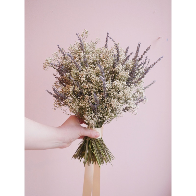 The Lavender Cloud Dried Flower Baked Blossom Bridal Bouquet