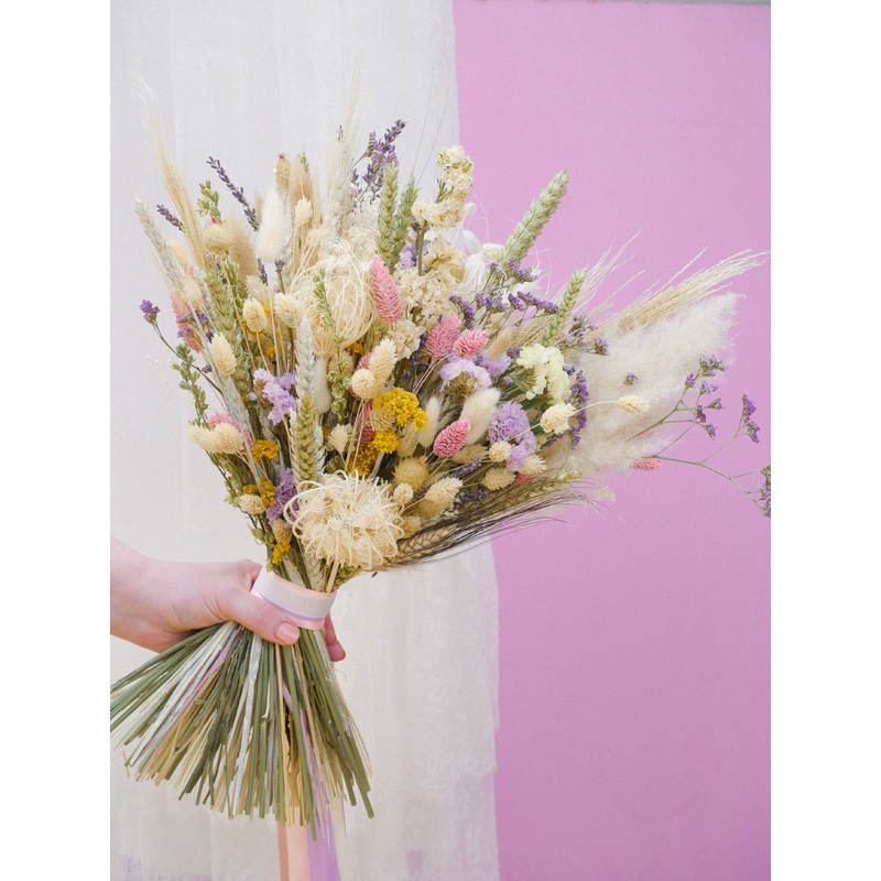 The Love You Like Blue Sky Dried Flower Baked Blossom Bridal Bouquet